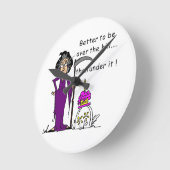 Horloge Ronde Grim Reaper Humour d'anniversaire (Angle)