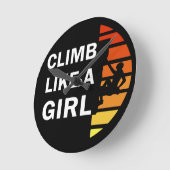 Horloge Ronde Grimper comme une femme escalade rock (Angle)