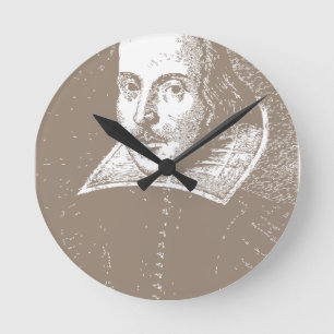 Horloge Ronde Gris chaud de William Shakespeare