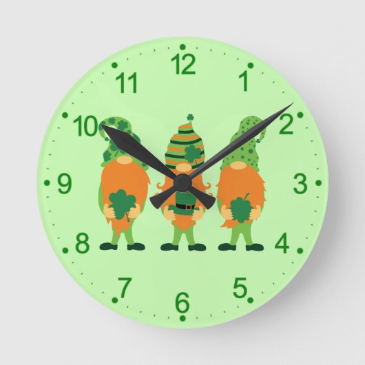 Horloge Ronde Grnomes de la Saint Patrick (Recto)