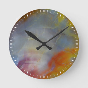 Horloge Ronde Gros plan de bois petrifié Abstrait