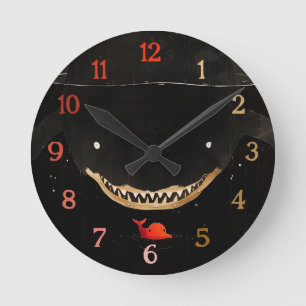 Horloge Ronde Gros requin foncé