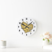 Horloge Ronde Grosse infirmière au coeur jaune (Maison)