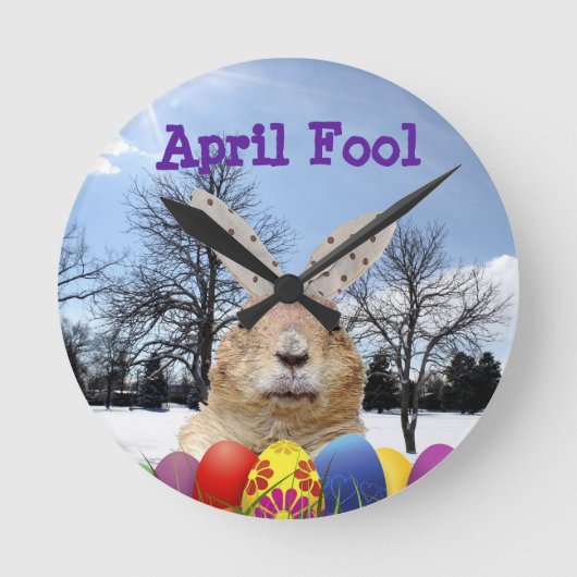 Horloge Ronde Groundhog April Fool Day (Recto)