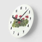 Horloge Ronde Group of Red Geraniums (Angle)
