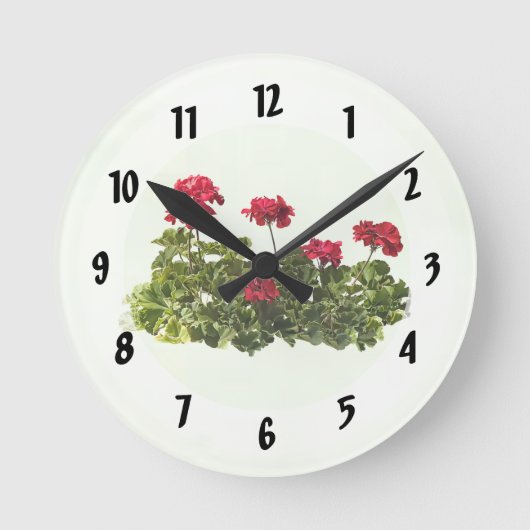 Horloge Ronde Group of Red Geraniums (Recto)