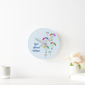 Horloge Ronde Groupe Paraglider avec ailes arc-en-ciel - Votre t (Maison)