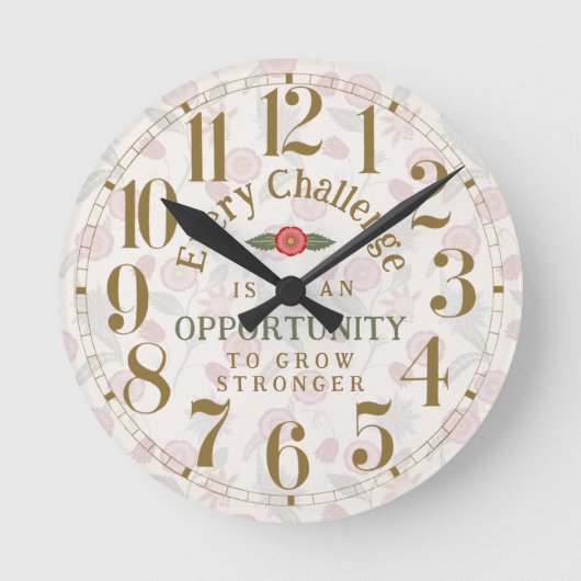 Horloge Ronde "Grow Stronger" Affirmation (Recto)