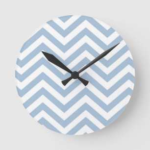 Horloge Ronde Grunge bleu-clair Chevron texturisé