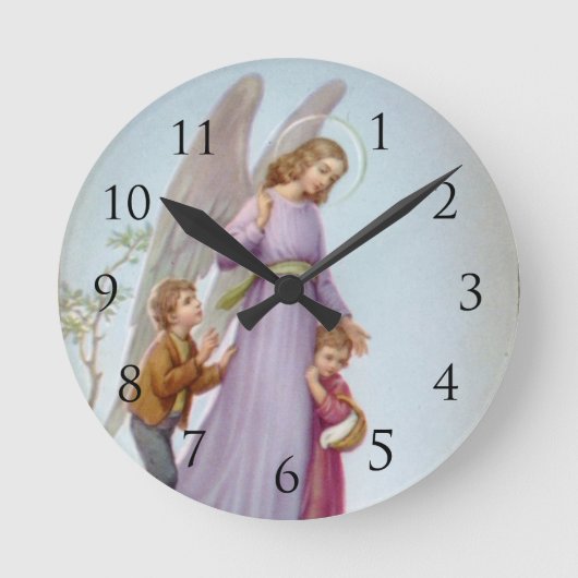 Horloge Ronde Guardian Angel Wall Clock with Numbers (Recto)