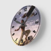 Horloge Ronde Guerrier et aigle (Angle)
