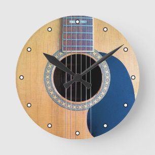 Horloge Ronde Guitare acoustique avec points