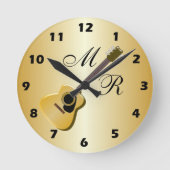 Horloge Ronde Guitare acoustique monogramme (Recto)