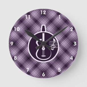 Horloge Ronde Guitare acoustique pourpre
