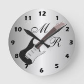 Horloge Ronde Guitare électrique monogramme (Recto)