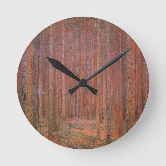 Horloge Ronde Gustav Klimt Fir Forêt Tannenwald Arbres rouges (Recto)