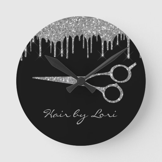 Horloge Ronde Hair Stylist Drips Glitter Look Scissors  (Recto)