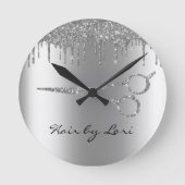 Horloge Ronde Hair Stylist Drips Glitter Scissors (Recto)