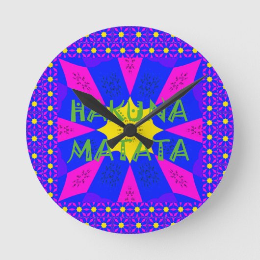 Horloge Ronde Hakuna Matata Beau Design Incroyable Couleurs (Recto)