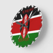 Horloge Ronde Hakuna matata Karaibu Kenya (Angle)