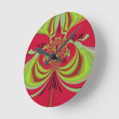 Horloge Ronde Hakuna Matata red yellow design (Angle)