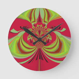 Horloge Ronde Hakuna Matata red yellow design