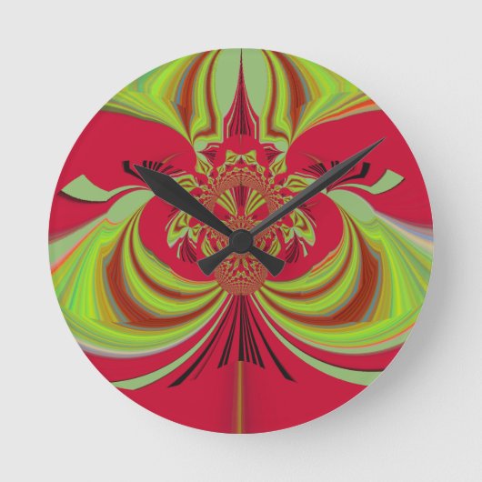 Horloge Ronde Hakuna Matata red yellow design (Recto)