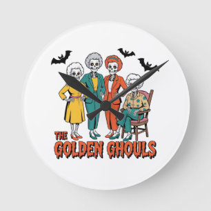 Horloge Ronde Halloween des filles des Gouls d'or
