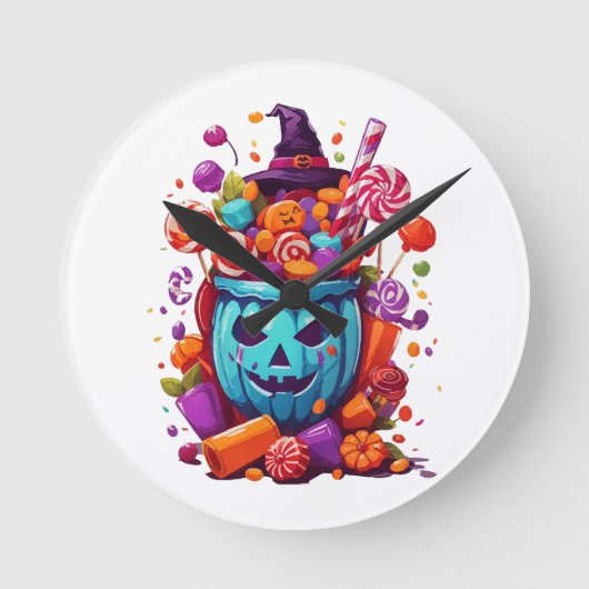 Horloge Ronde Halloween drôle (Recto)