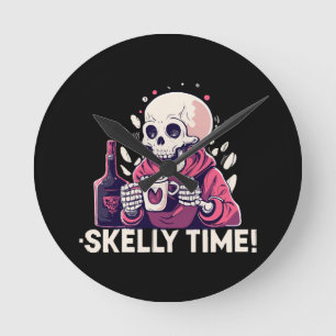 Horloge Ronde halloween mais c'est l'heure de skelly