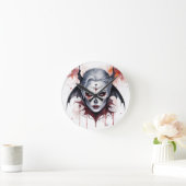 Horloge Ronde Halloween mystique Vampire femme Aquarelle (Maison)