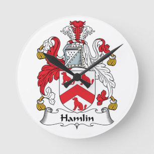 Horloge Ronde Hamlin Family Crest