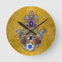 Hamsa Coeurs Fleurs Opal Art sur Or