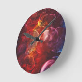 Horloge Ronde Hand Painted Abstract Fantasy Painting (Angle)