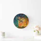 Horloge Ronde Hand Painted Colorful Tree of Life (Maison)