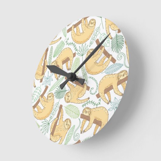 Horloge Ronde Hanging Sloths (Angle)