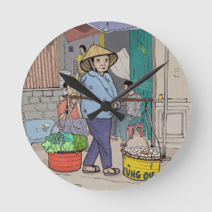 Horloge Ronde Hanoï Street Hawker Vietnam