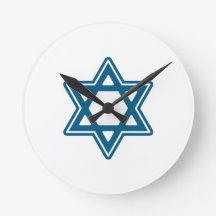Hanukkah Single Star Acrylic Wall Clock