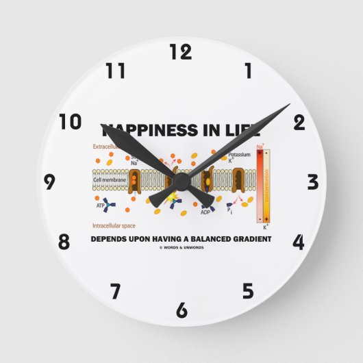 Horloge Ronde Happiness In Life Depends (Recto)