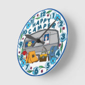 Horloge Ronde Happy Camper Wall Clock (Angle)