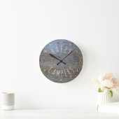 Horloge Ronde Happy Campers Rustic Wood | Camping Retirement Fun (Maison)