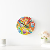 Horloge Ronde Happy Easter Eggs Festive Pattern (Maison)