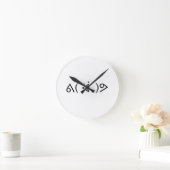 Horloge Ronde Happy Gary ᕕ( ᐛ ) Emoticon Emoji Text Art (Maison)