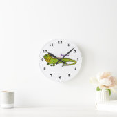 Horloge Ronde Happy green iguana cartoon (Maison)