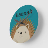Horloge Ronde Happy Hedgehog (Angle)