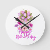 Horloge Ronde Happy Mother day Flower bouquet (Recto)