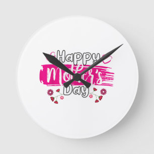 Horloge Ronde Happy Mother's Day 2025 Tshirt pour Femmes Maman G