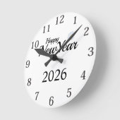 Horloge Ronde Happy New Year Custom Present (Angle)