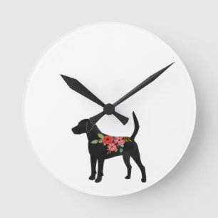 Horloge Ronde Harrier ou chien Beagle race Boho Silhouette