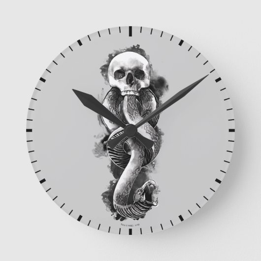 Horloge Ronde Harry Potter | Aquarelle de marque foncée (Recto)